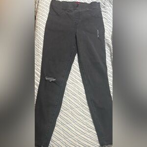 SPANX Black Distressed Skinny Jeans
